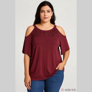 Torrid Burgundy Top Size 00 (10 12) NWT
